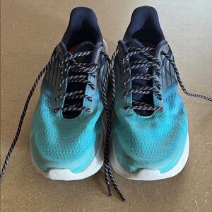 Blue and Black Athletic Shoes